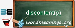 WordMeaning blackboard for discontent(p)